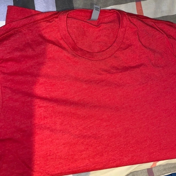Basic  Red comfy stretchy short sleeve Unisex T-shirt M - Picture 9 of 9